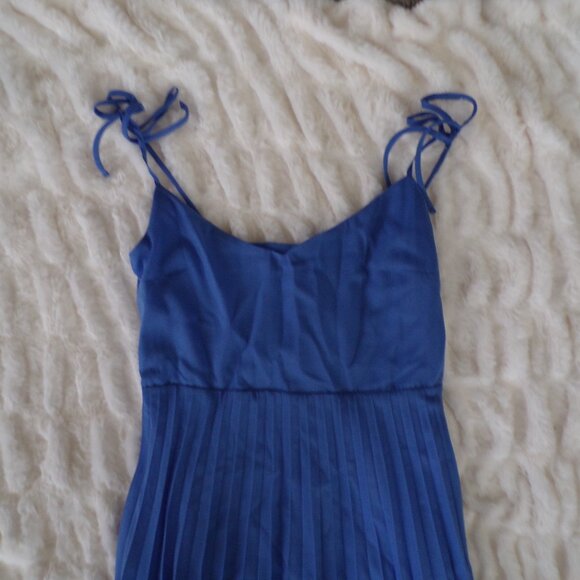 NWT Sezane blue Feminine Midi Dress 36 - Picture 4 of 8